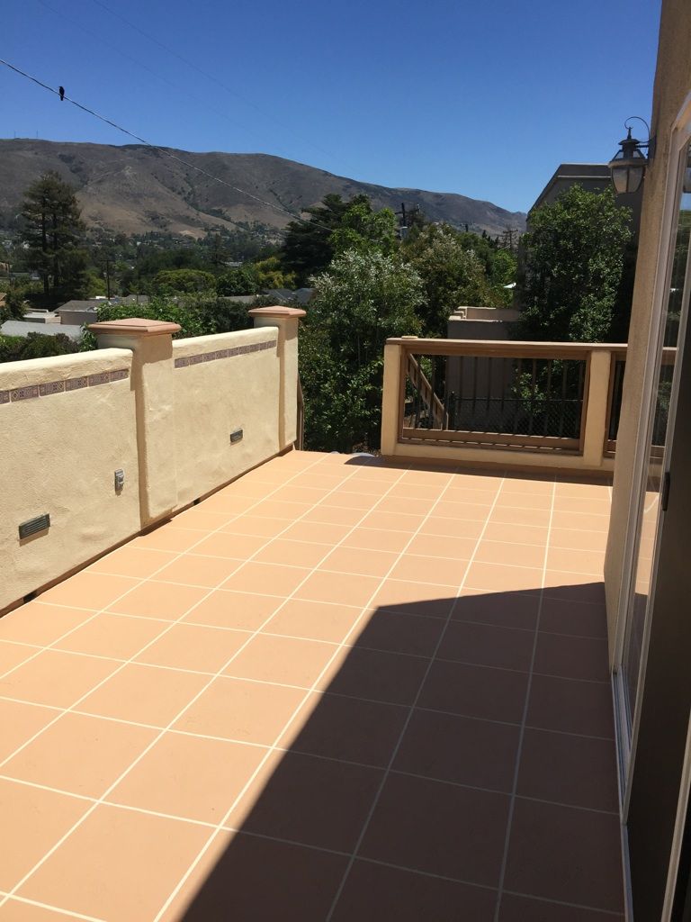 Residential Tile Deck Leak Repair Deck Resurfacing in San Luis Obispo